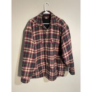 Vtg 90’s Y2K Abercrombie & Fitch Plaid FLANNEL Quilted HUNTING Thermal Coat L